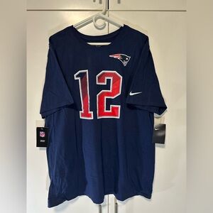 Nike NFL New England Patriots Tom Brady #12 Football T-Shirt Navy Men's XXL NWT